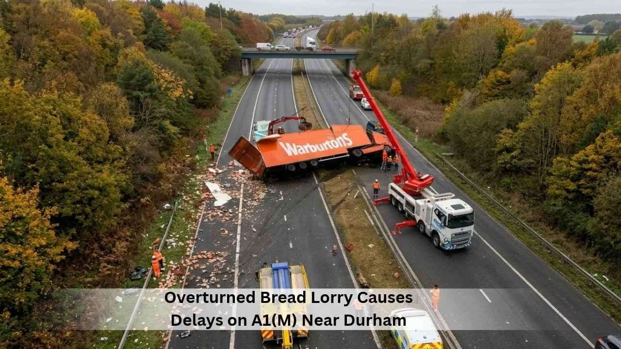 Overturned Bread Lorry Causes Delays on A1(M) After Goods Spill Across ...