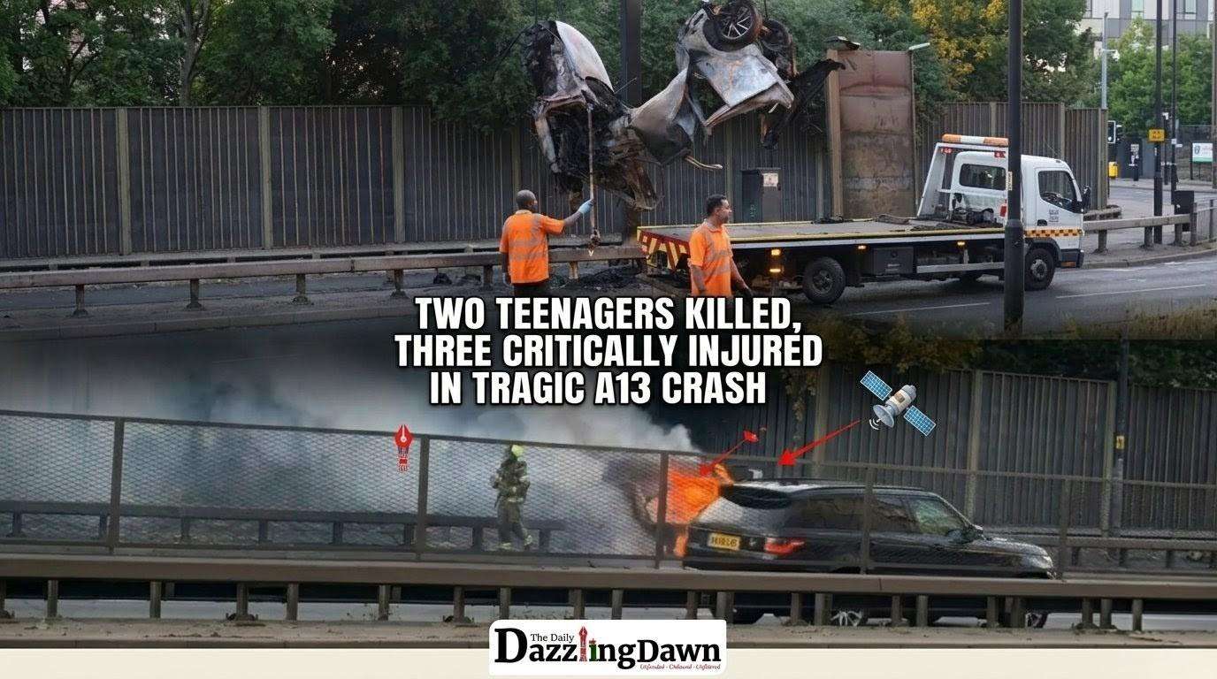 Two teenagers killed, three critically injured in tragic A13 crash ...